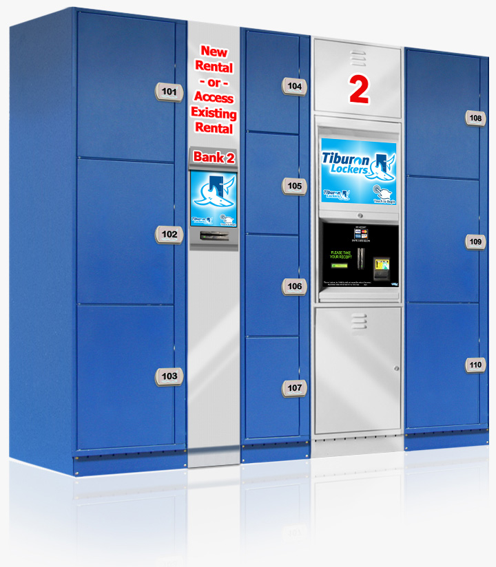 Tiburon Lockers and Rapid Rental Rail quick entry lockers